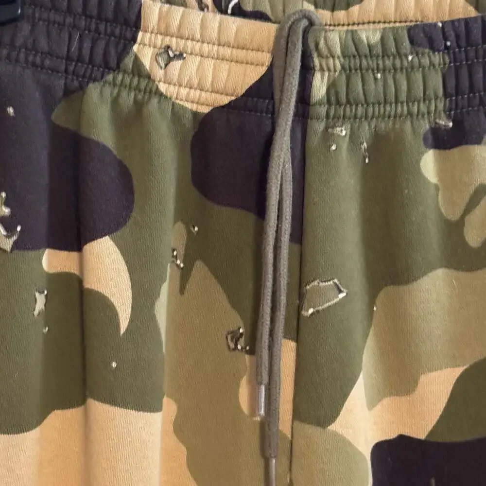 Adidas Originals Camo Distressed Jogger Sweatpants Men’s Large Trefoil 3 Stripe